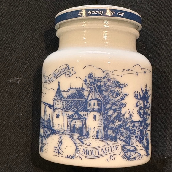 French mustard milk glass jar - Picture 1 of 7